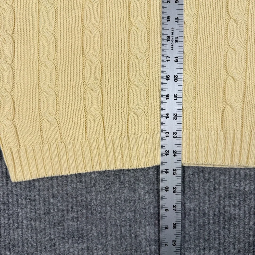 Vtg 90s Trader Bay Sears Sweater Mens M Cotton Cable Knit Crewneck Preppy Ivy